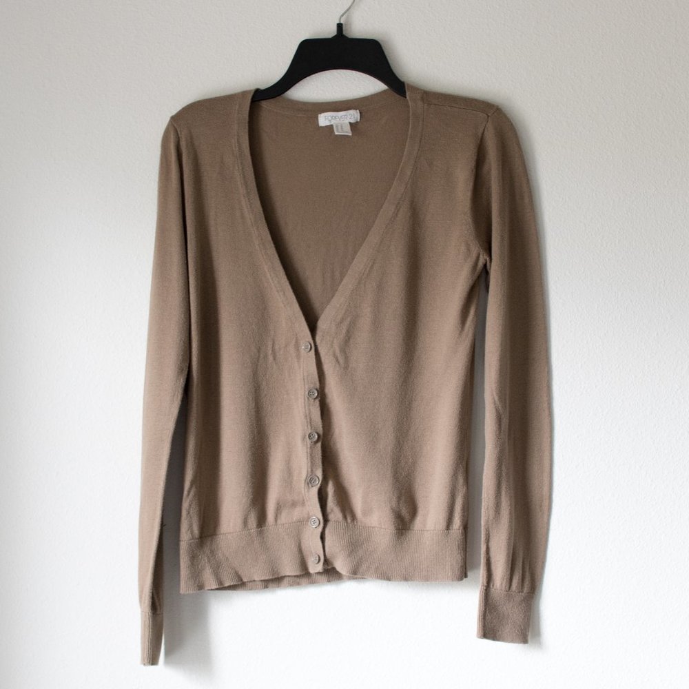 Forever 21 Light Brown Cardigan M